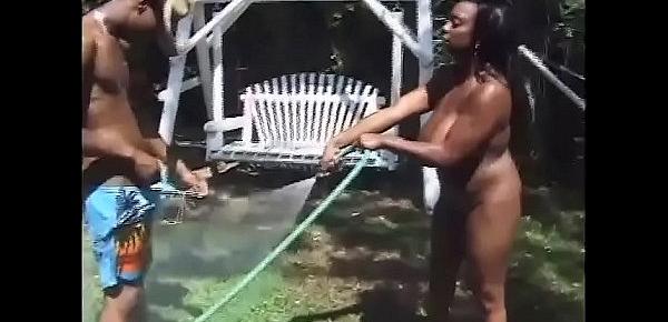  Black panthers have sex in the pool 1